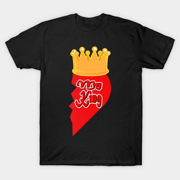 Queen & King Valentines Day for Him T-Shirt by K0tK0tu